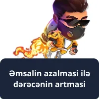 Əmsalin azalmasi ilə dərəcənin artmasi - Lucky Jet oyununun əsas dinamikası Əmsalin azalmasi ilə dərəcənin artmasi